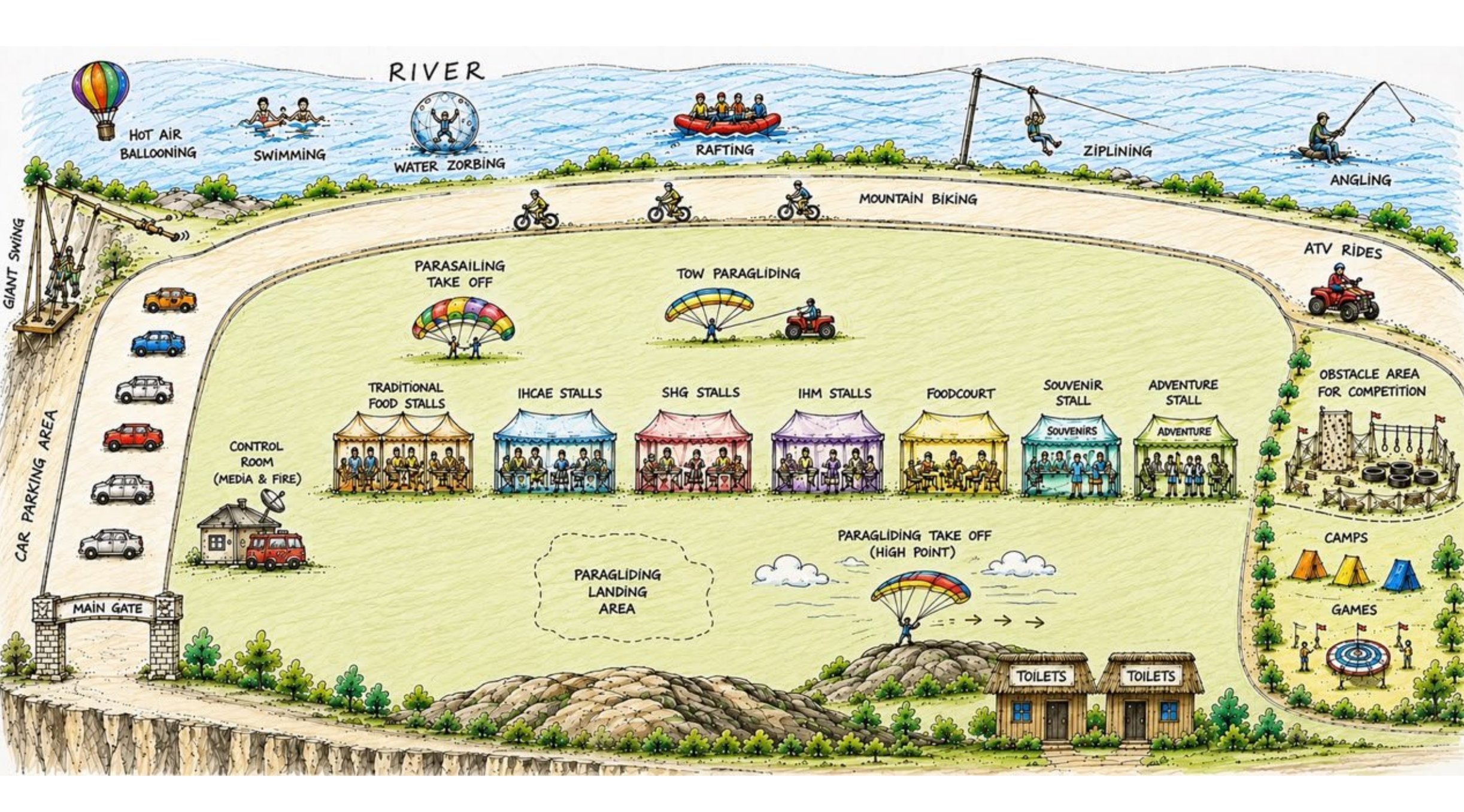 Illustrated venue layout for Likhim Tar